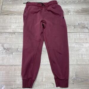 Fabletics Jogger Pants Mens Large Red Fleece Sweatpants Drawstring Lounge